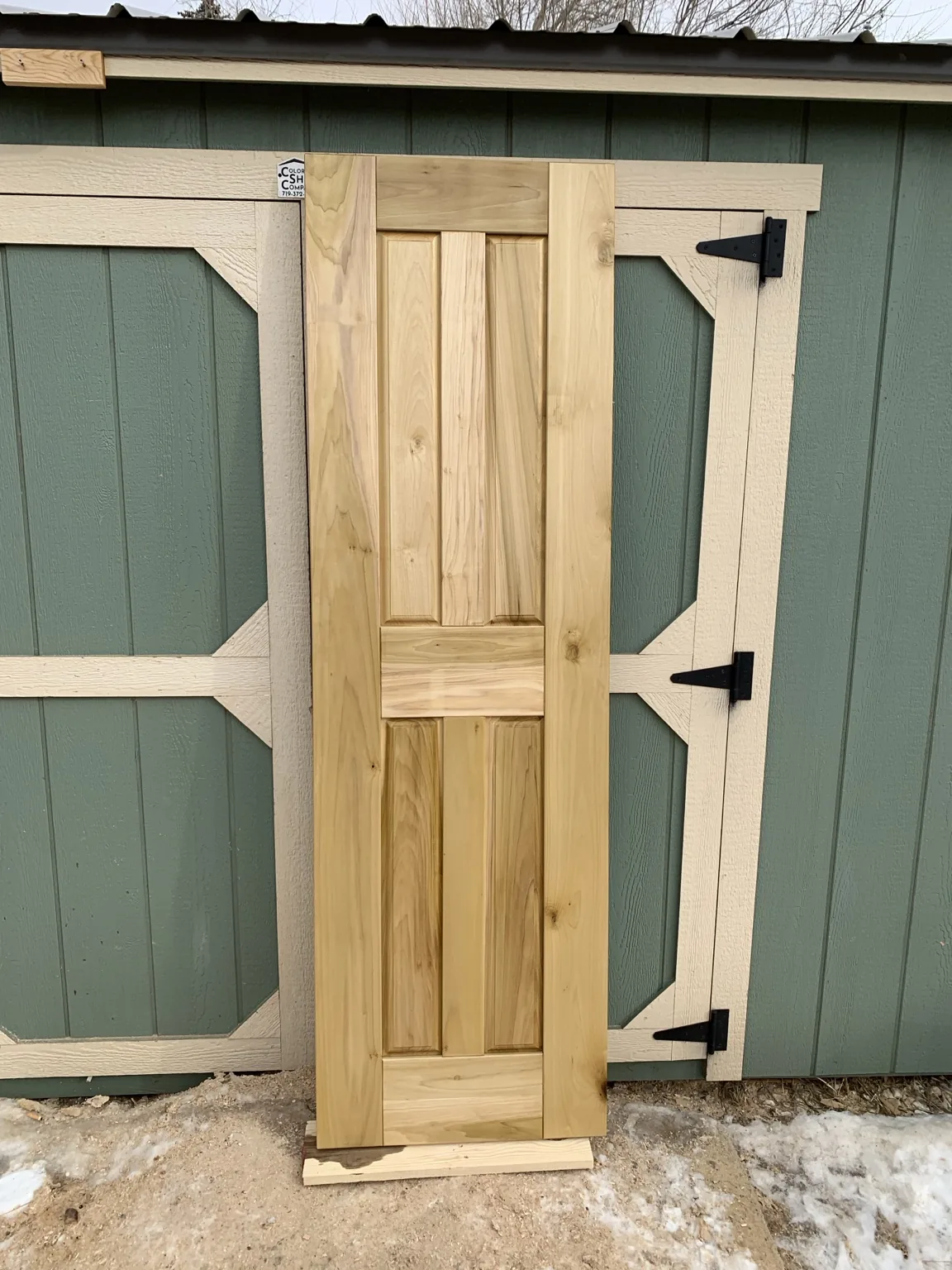 Traditional solid wood mission-style door